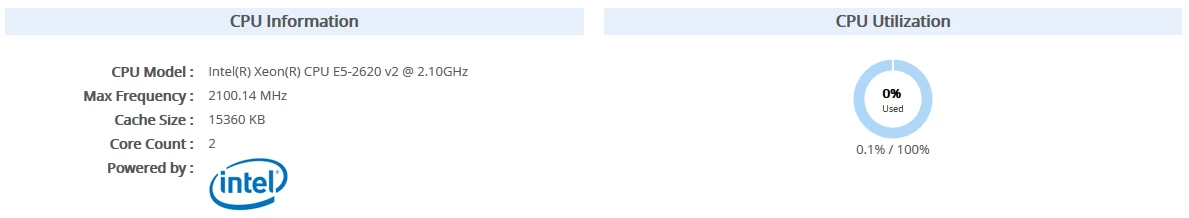 Detali despre CPU server info