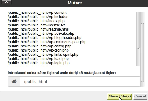 Mutare fisiere