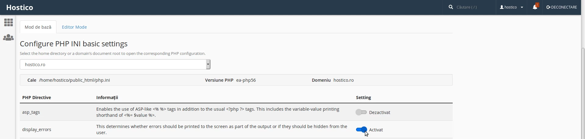 Salvare modificari efectuate