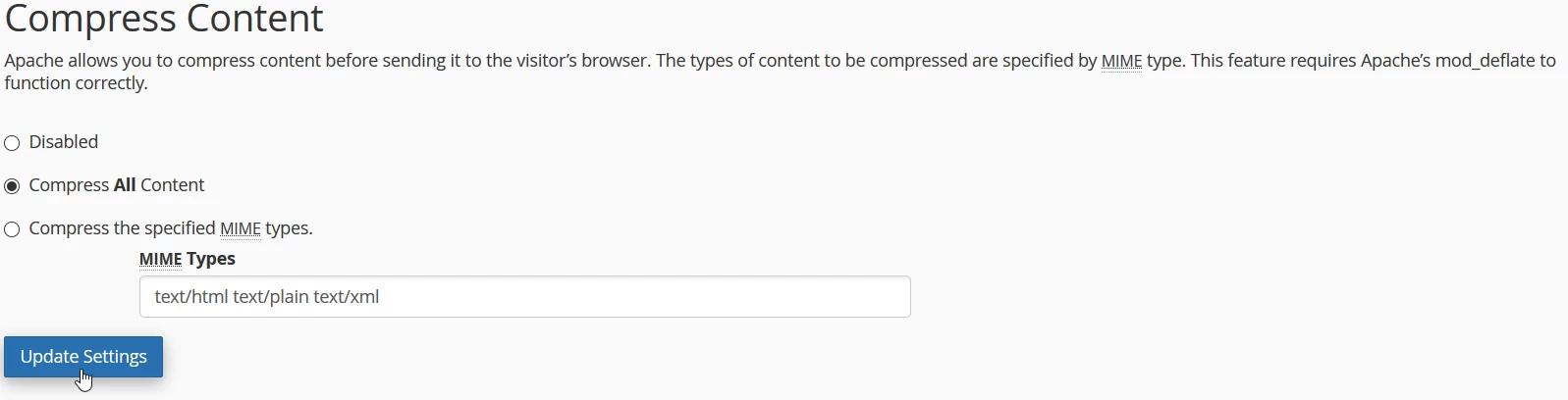 Update Settings optimizare site