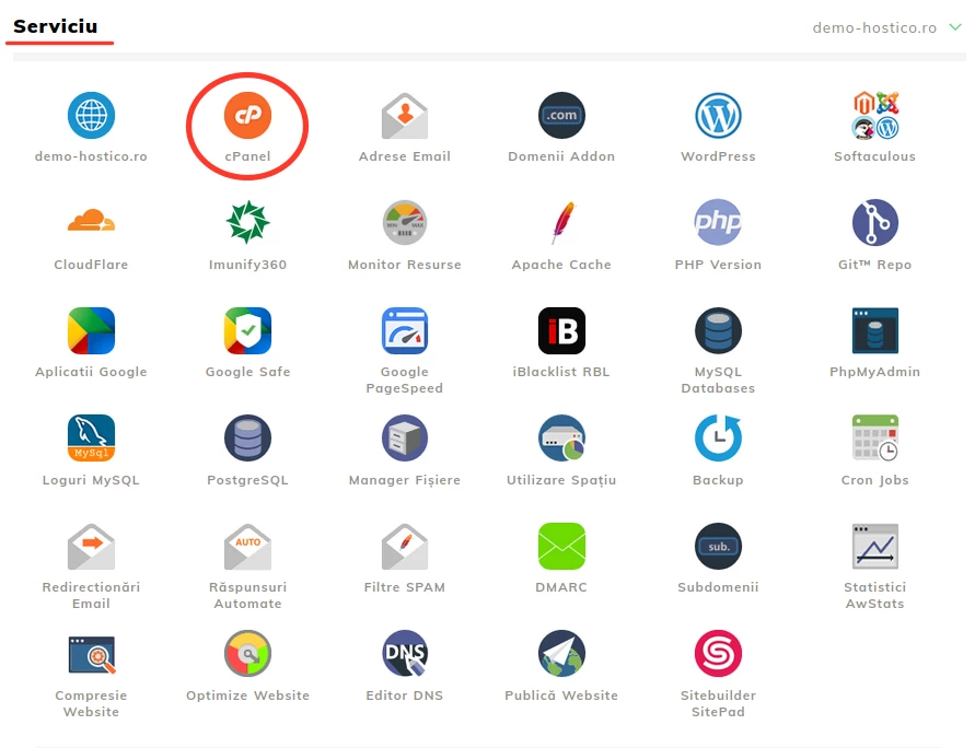 pagina principala serviciu
